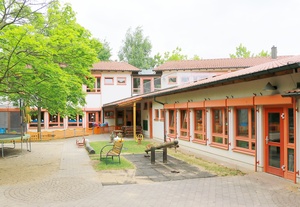 Blick in den Innenhof der Kita Arche Noah